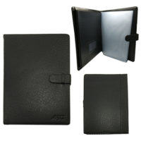 BMG1280 Leather Folder with Clear Pockets